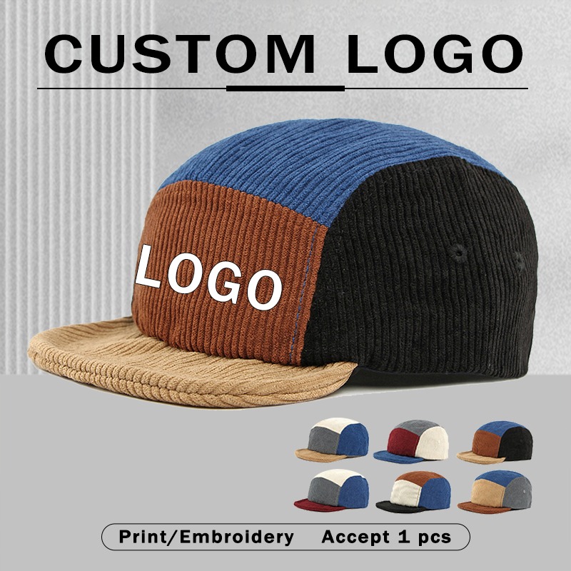 Corduroy Cap 5 Panel - Мужские винтажные бейсболки из вельвета с