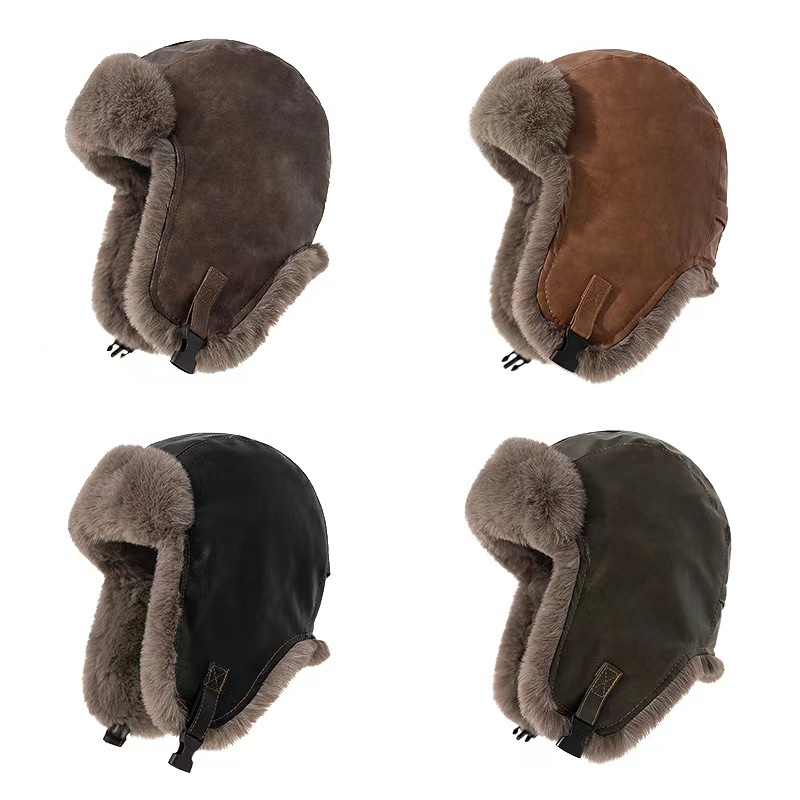 1 шт. Мужская зимняя ретро-кож – обзор и цена Winter Trapper Hat